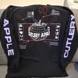 Rare Cool Shirtz Cold Ones Cutlery Apple Long Sleeve size Large